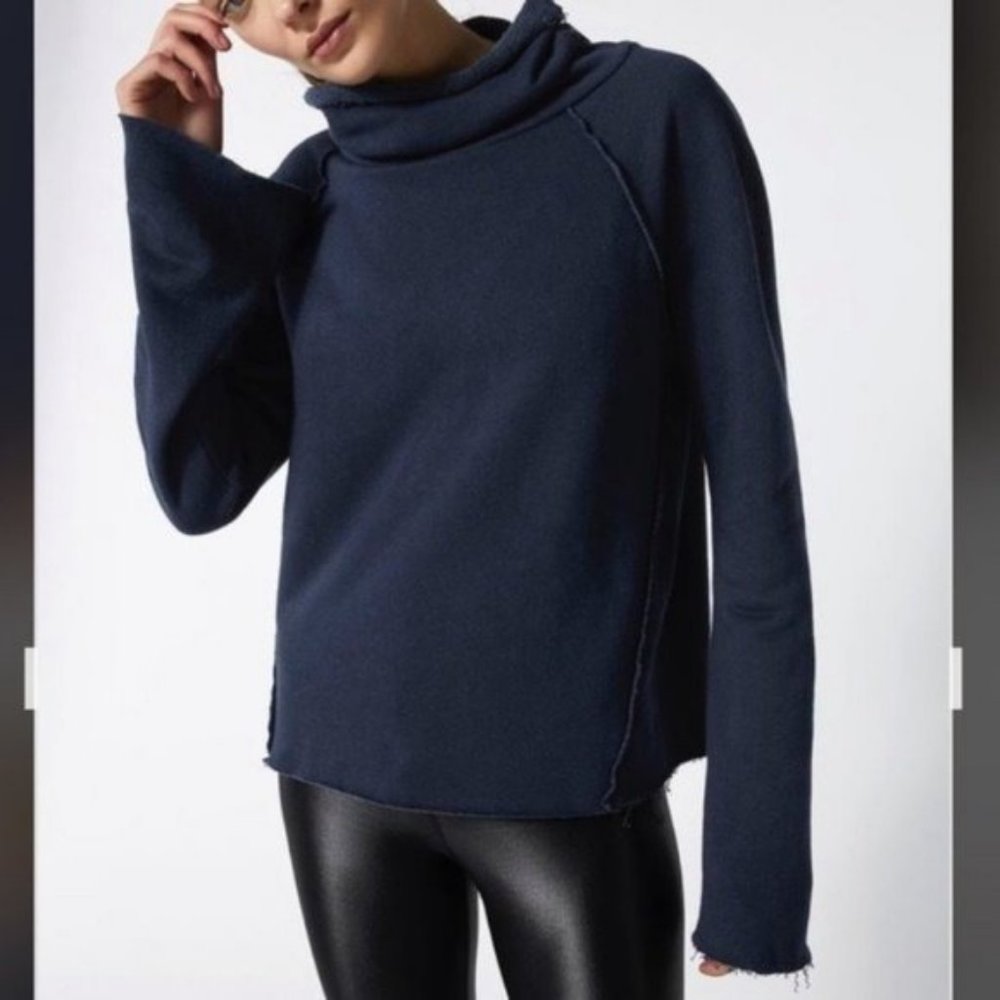 Alala Blue Riki Cowl Neck Sweatshirt Size S